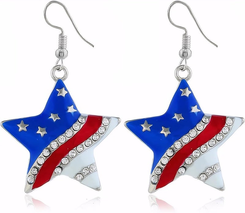 ecozran Halloween, Christmas, 4th of July Patriotic Earrings, Holiday Earrings Independence Day Stud Dangle Drop Earrings Hook Fashion Jewelry Gift for Women - Image 1